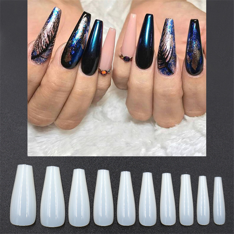 500 uñas postizas transparentes y color natural - Imagen 3