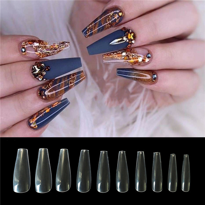 500 uñas postizas transparentes y color natural - Imagen 4