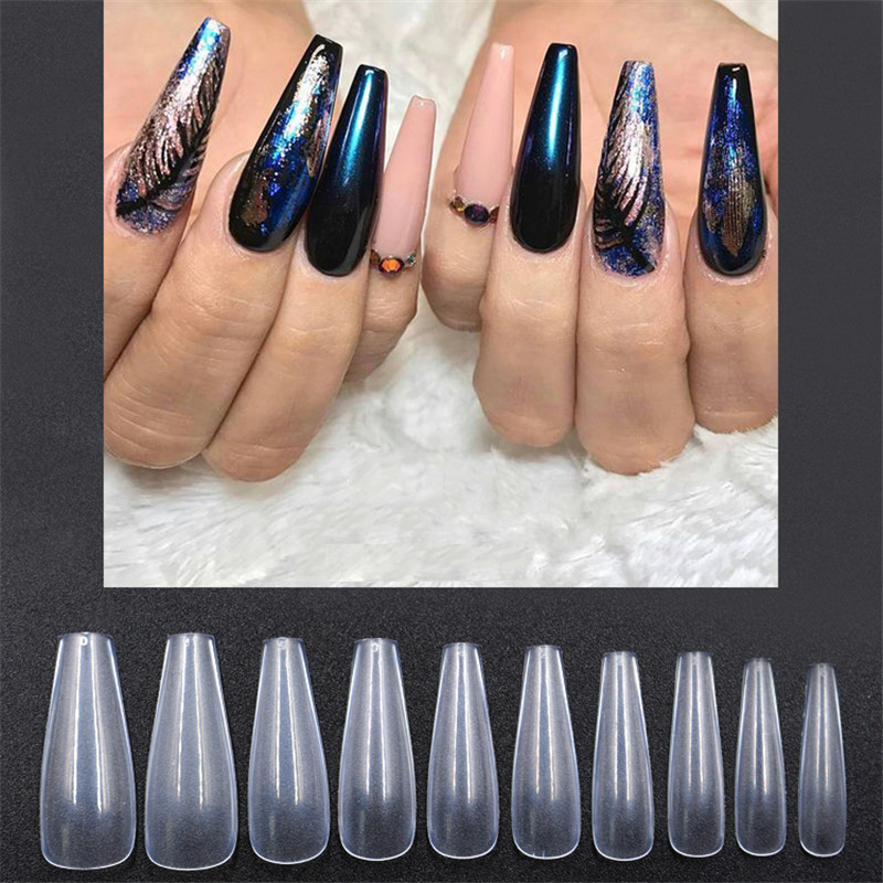 500 uñas postizas transparentes y color natural - Imagen 2
