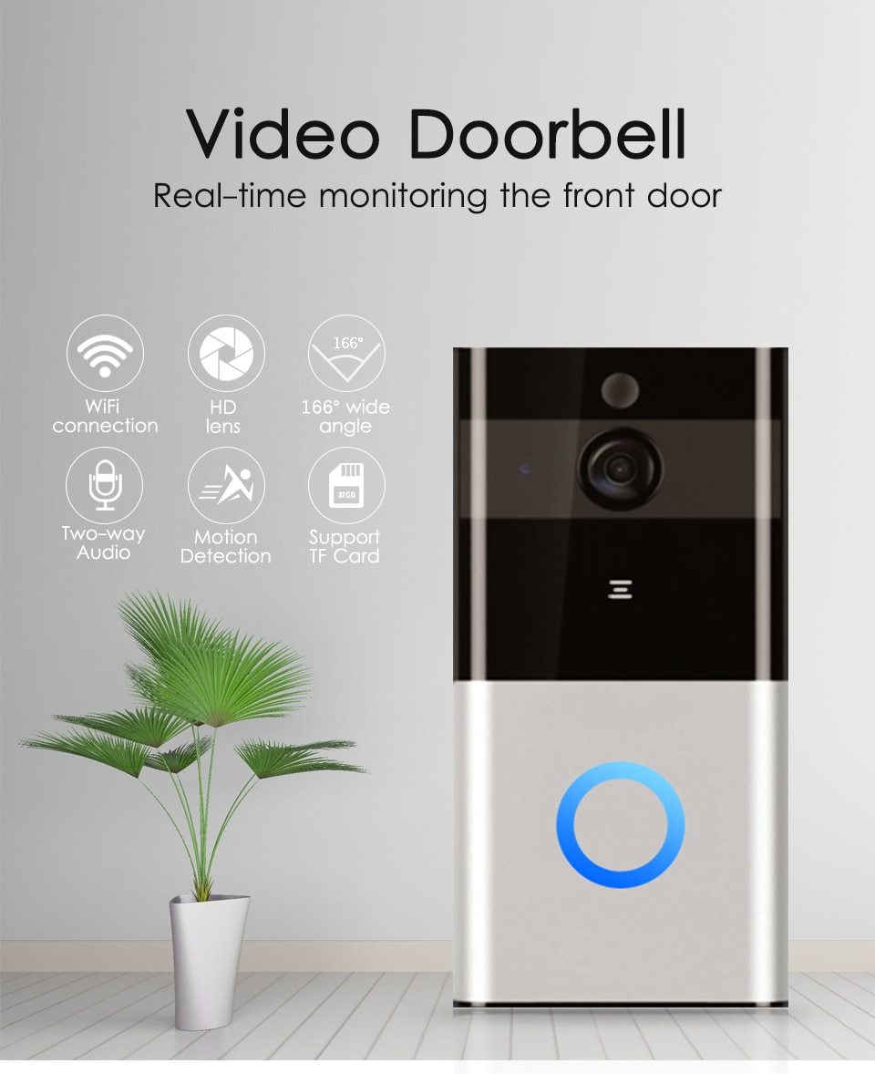 Timbre visual Intercomunicador inalámbrico Marca Marlboze 720P WIFI