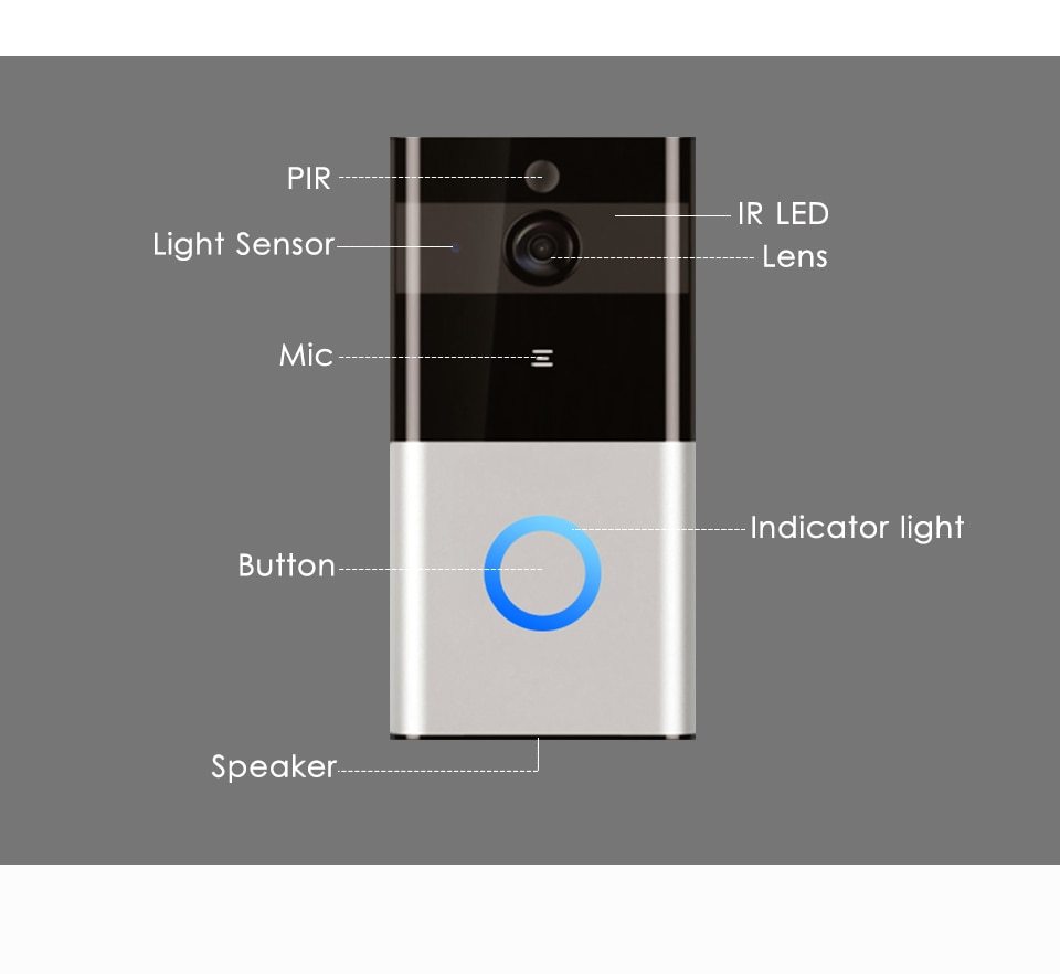 Timbre visual Intercomunicador inalámbrico Marca Marlboze 720P WIFI - Imagen 2