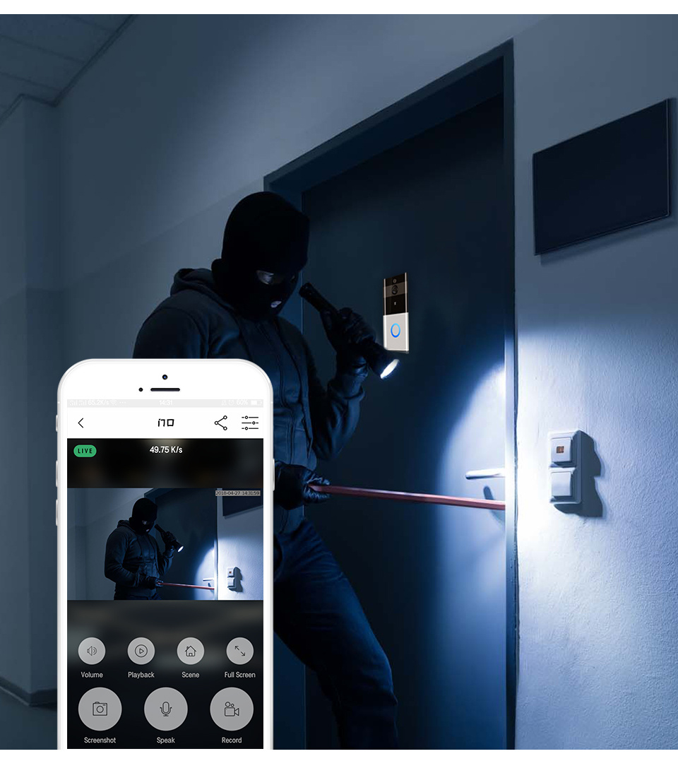 Timbre visual Intercomunicador inalámbrico Marca Marlboze 720P WIFI - Imagen 3